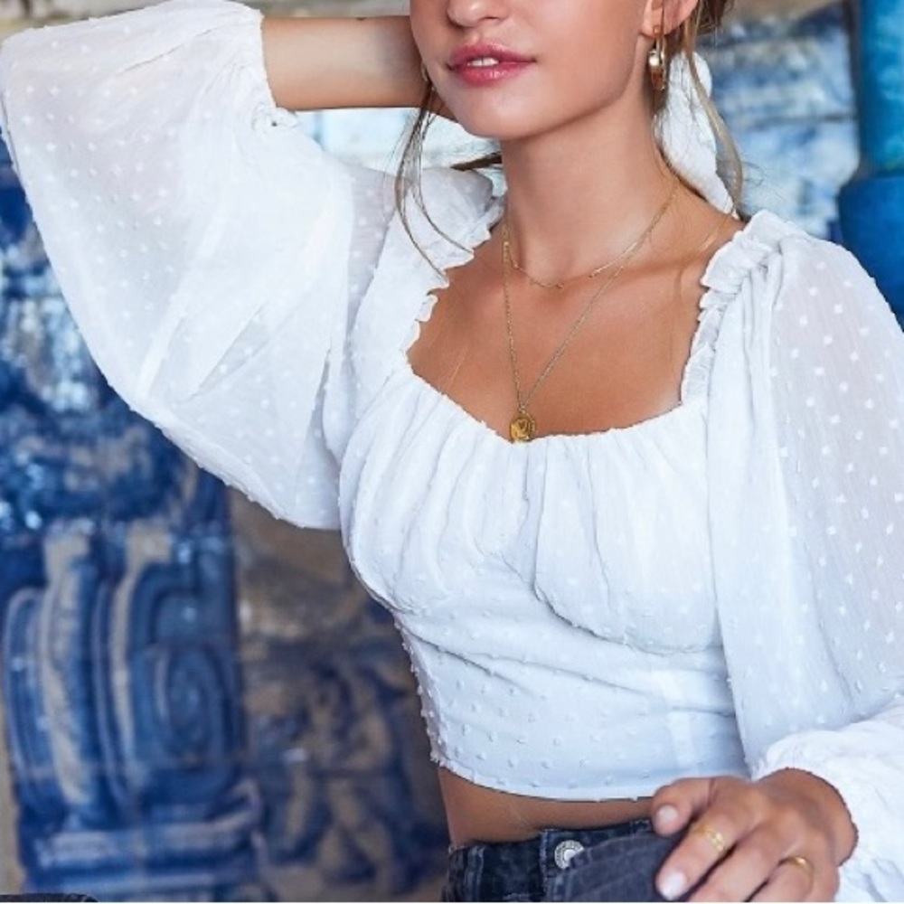 SHEIN White Sheer Crop Top